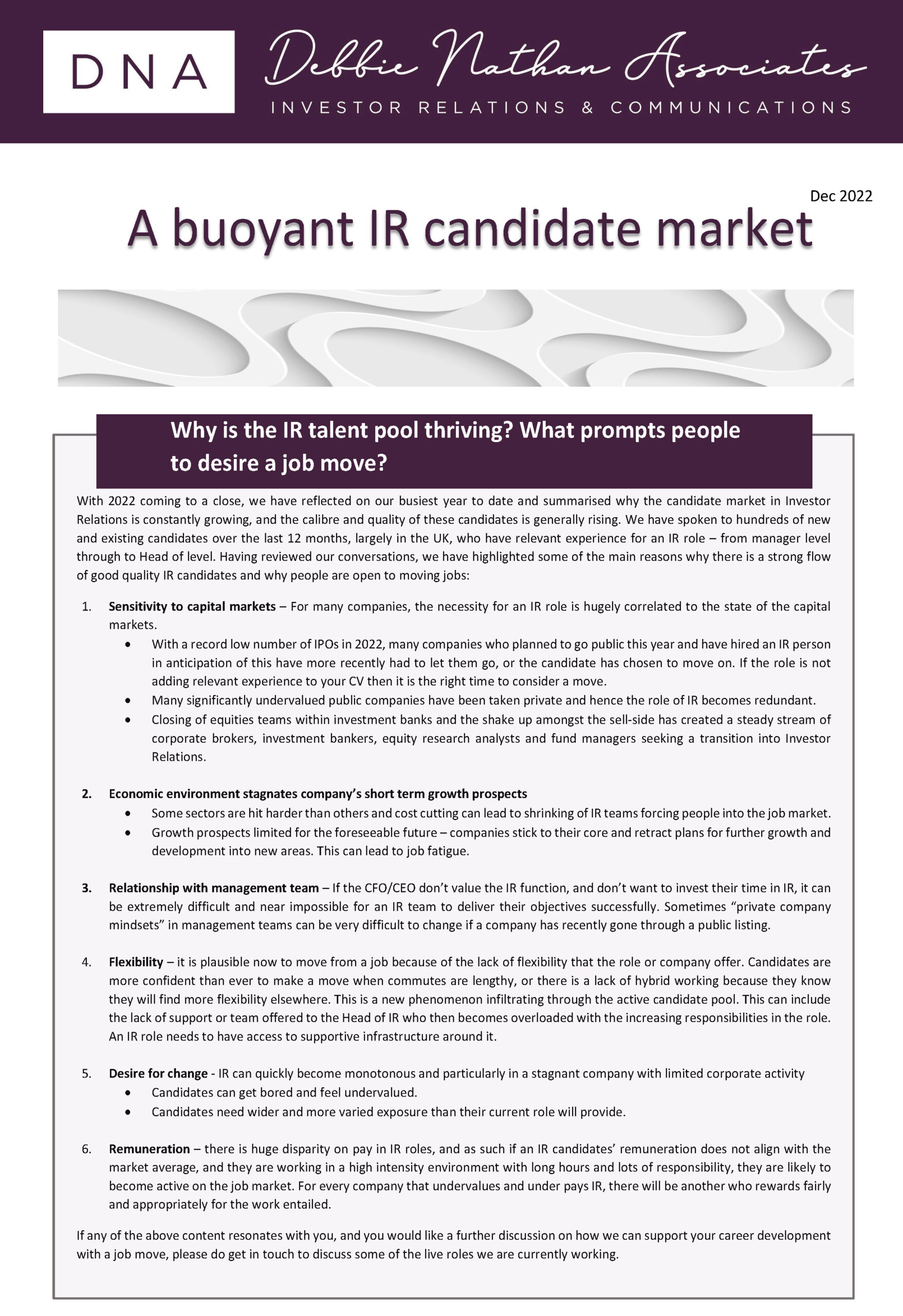 You are currently viewing A buoyant IR candidate market